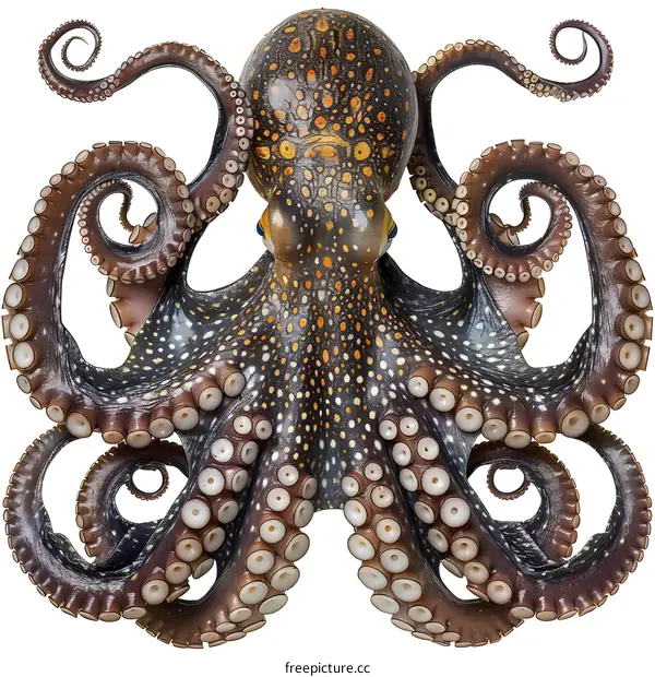 Giant Pacific Octopus on White Background
