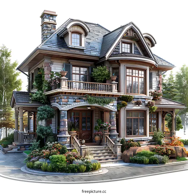 Luxurious Victorian Mansion with Lush Gardens