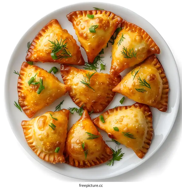 Fried dumplings on plate