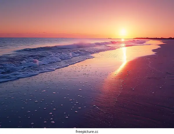 Purple Sunset Overlooking the Ocean