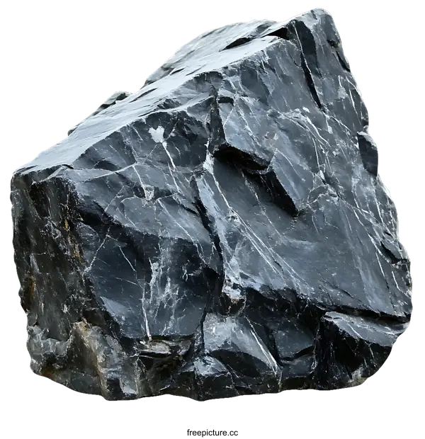 [Transparent Background PNG]Rough Black Stone Piece