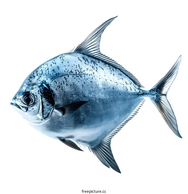 Silver Fish on White Background