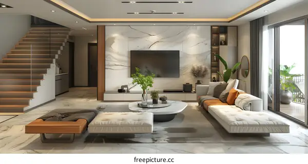Modern minimalist living room