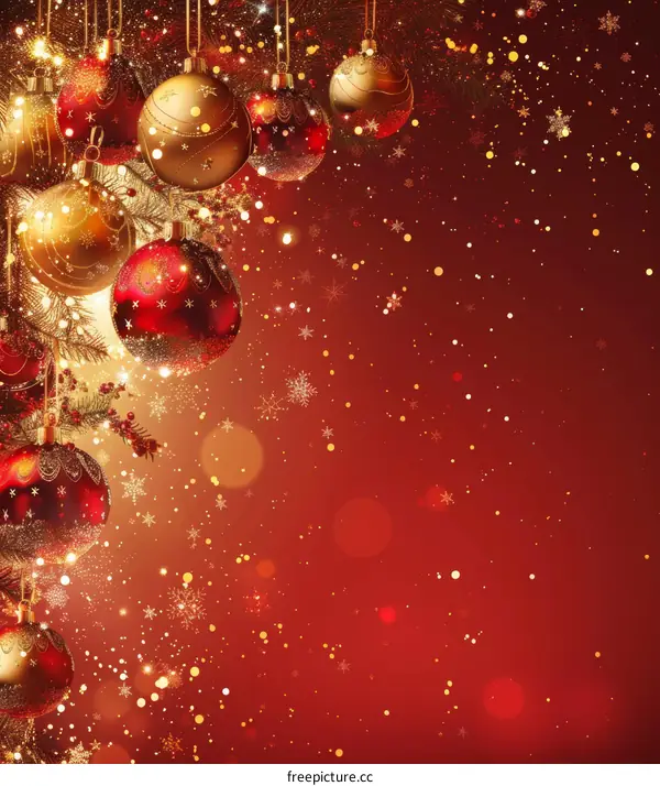 Christmas Red and Gold Festive Background