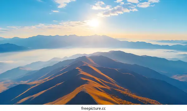 Majestic Mountain Ranges at Sunrise
