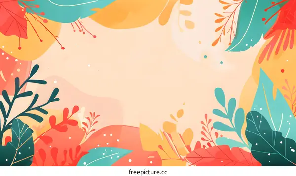 Colorful Floral Background with Abstract Shapes