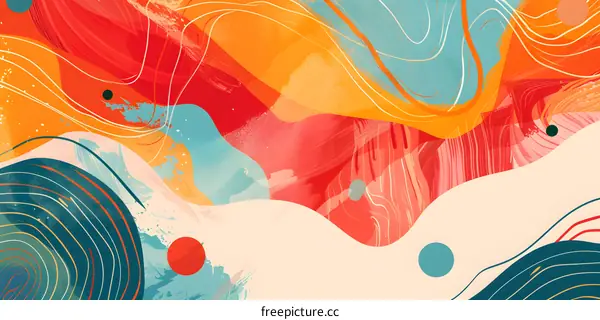 Abstract Colorful Swirls and Shapes