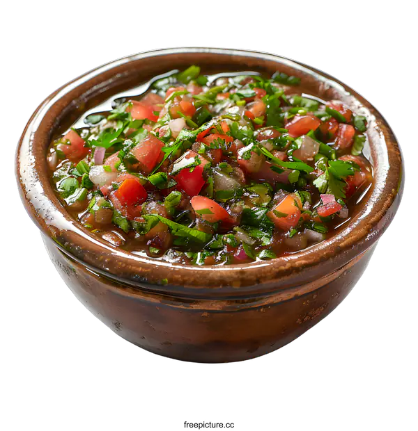 [Transparent Background PNG]Fresh Tomato Salsa in a Bowl