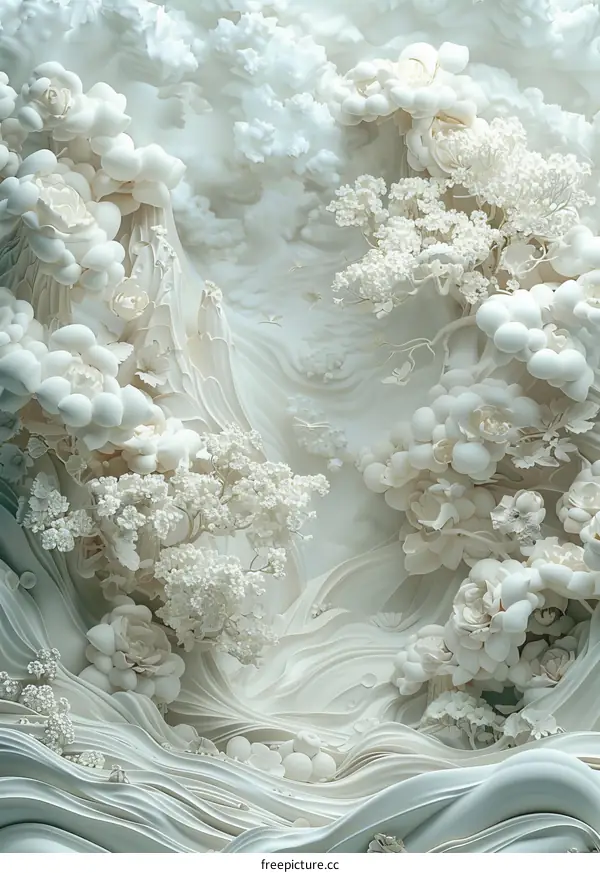 White Peonies on a Rocky Mountain