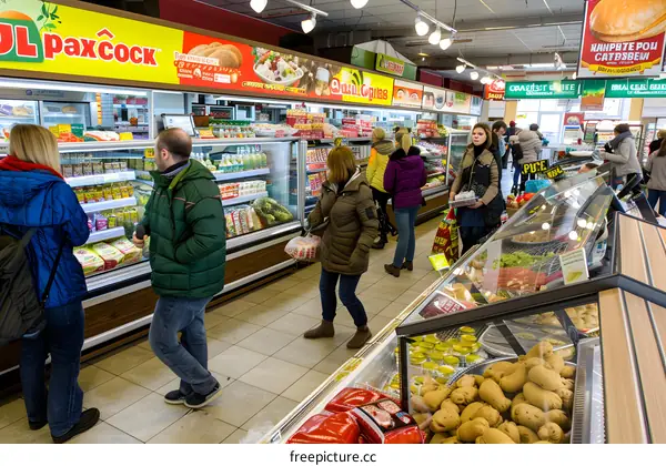People Shopping in a Food Store