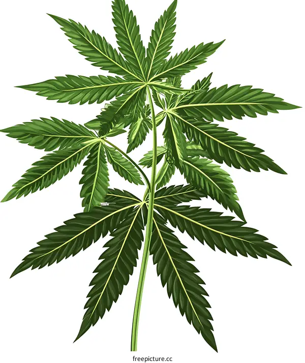Green Cannabis Plant Illustration