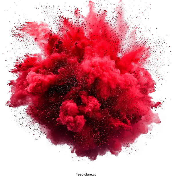 [Transparent Background PNG]Red Powder Explosion Abstract Background