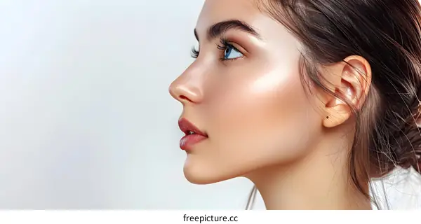 Side Profile of a Woman with Glowing Skin