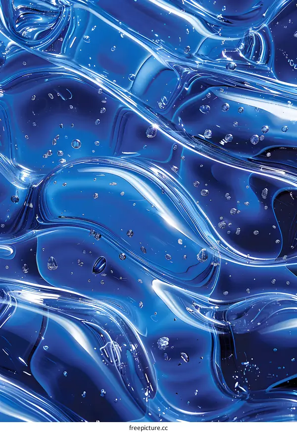 Blue Abstract 3D Render of Organic Forms