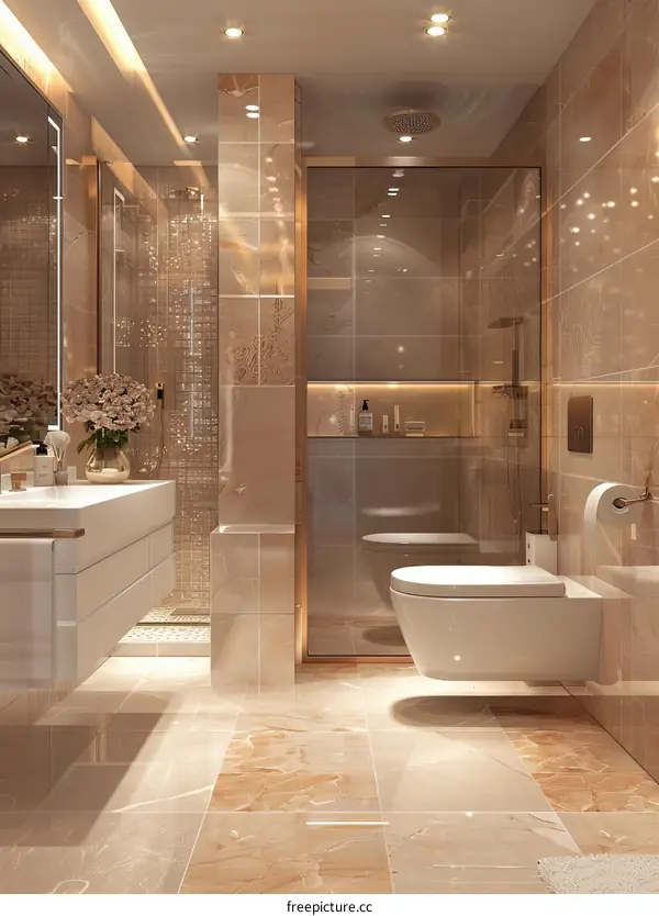 Modern Luxury Bathroom Design Illustration