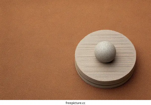 Abstract Minimalist Sphere on a Wooden Base