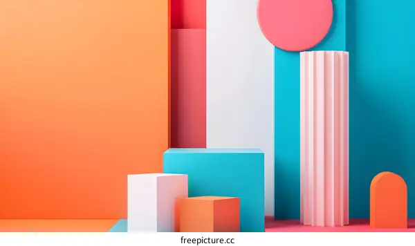 Abstract Geometric Shapes Color Background