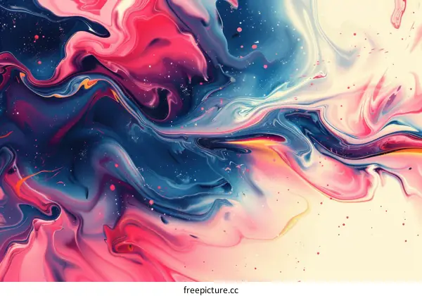 Abstract Colorful Fluid Art Painting