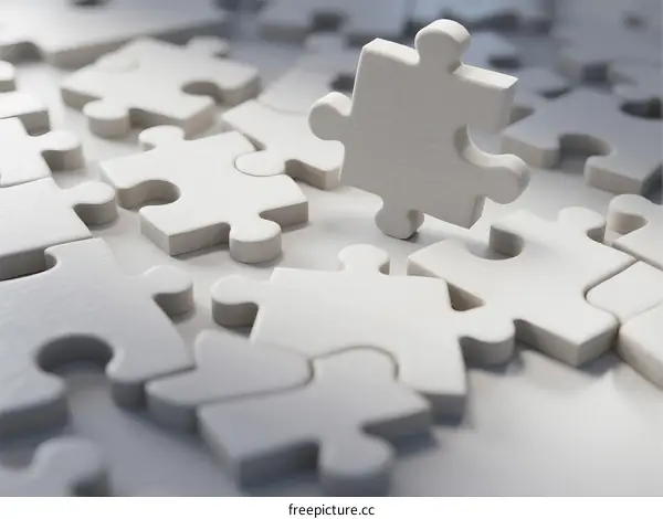 A Single Jigsaw Puzzle Piece Amidst Other Puzzle Pieces
