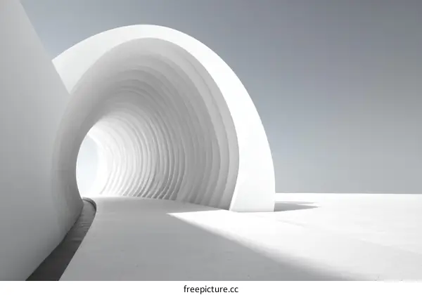 Abstract White Architectural Tunnel Illustration