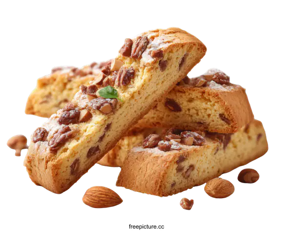 [Transparent Background PNG]Delicious and Crispy Biscotti with Nuts