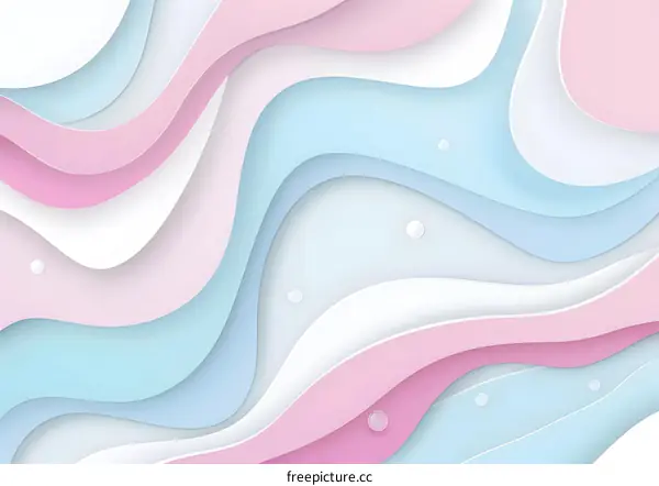 Abstract Papercut Style Background With Wavy Lines