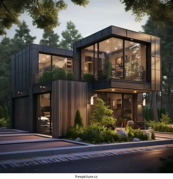 Modern Black Minimalist House Exterior