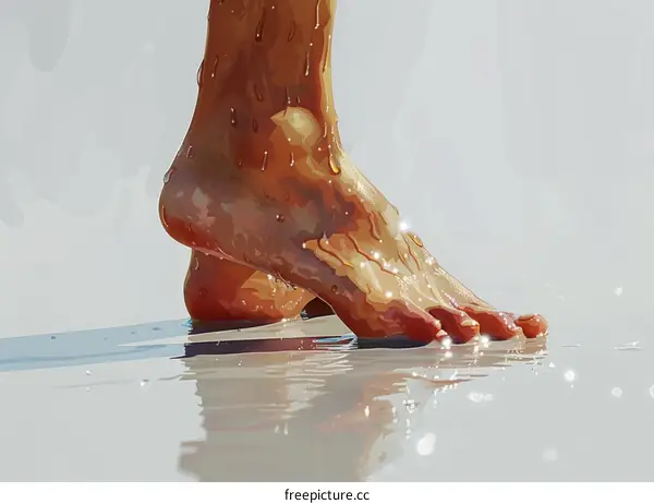 Illustration of a person standing in the water