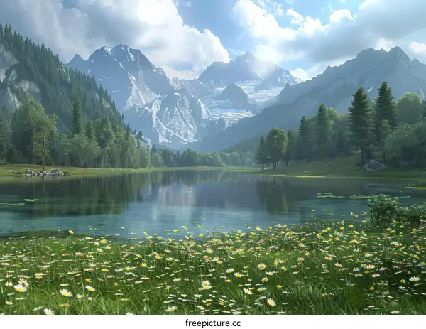 Majestic Mountain Lake Landscape