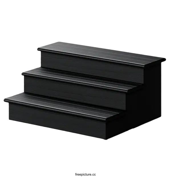 [Transparent Background PNG]Black Wooden Steps Display Stand