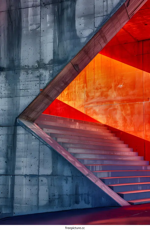 Modern Architecture Staircase With Geometric Shapes