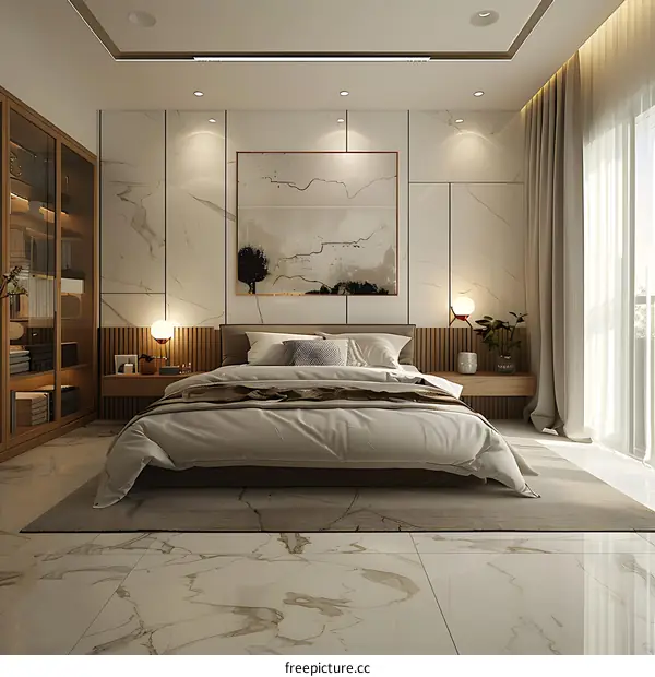 Modern minimalist style bedroom renderings