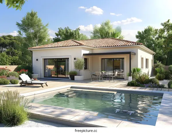 Modern villa with pool and terrace