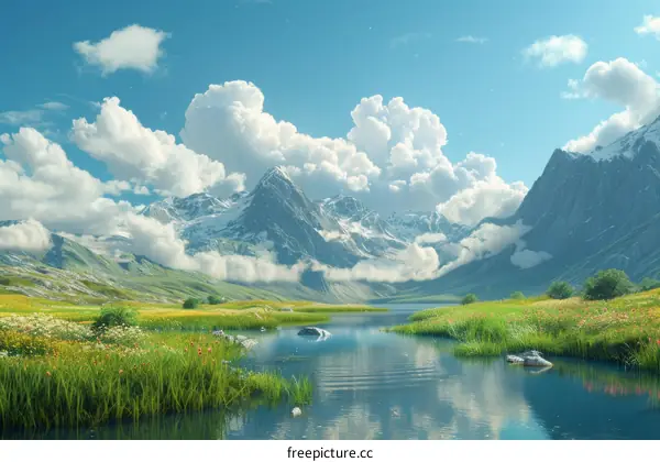Majestic Mountain Landscape with a Serene Lake
