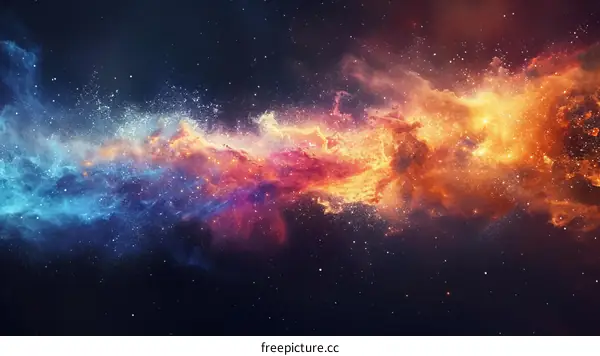 Amazing Space Nebula with Stars and Glowing Gas