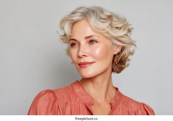 Elegant Senior Woman Portrait Studio Shot