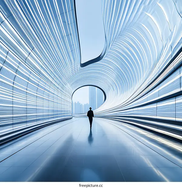 Modern Architecture Tunnel with Business Person
