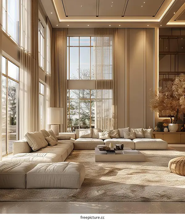 Modern Minimalist Living Room with Scandinavian Design 