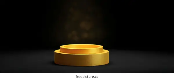 Gold Podium Display Platform Illustration