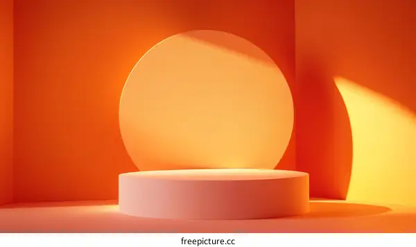 Abstract Orange Product Display Stage