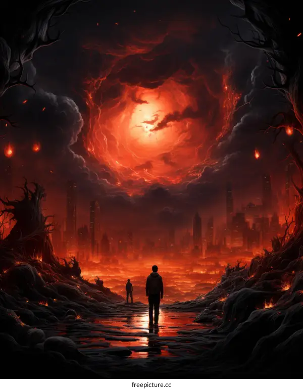 Two People in a Post-Apocalyptic City