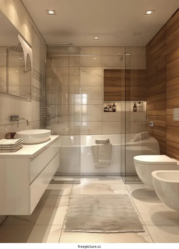 Bathroom interior with natural light
