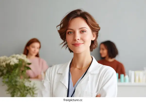 Confident Female Doctor in a Modern Medical Setting