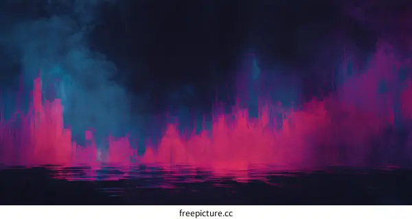 Neon Abstract Cityscape at Dusk