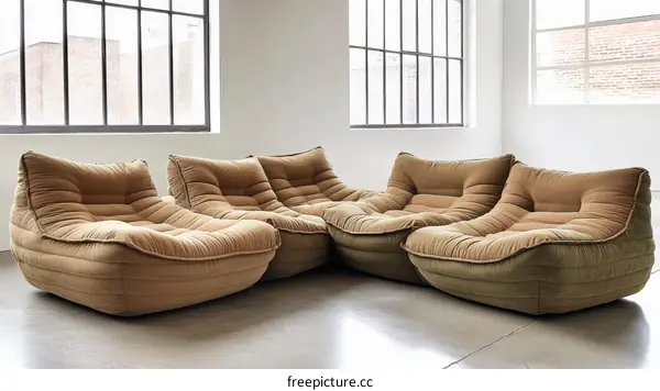 Modern Modular Sofa Set in Beige