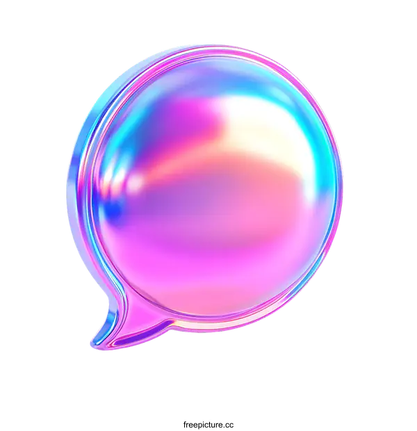 [Transparent Background PNG]Abstract Holographic Speech Bubble Design