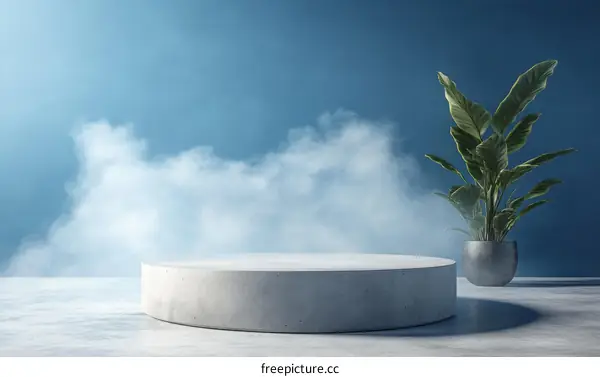 Modern Minimalist Product Display with Foggy Background