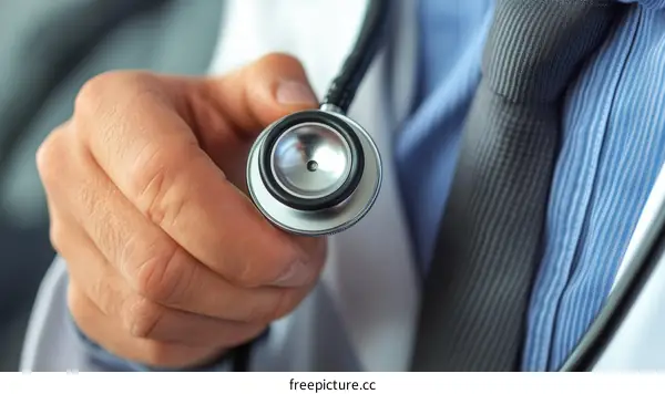 Medical Professional Holding a Stethoscope