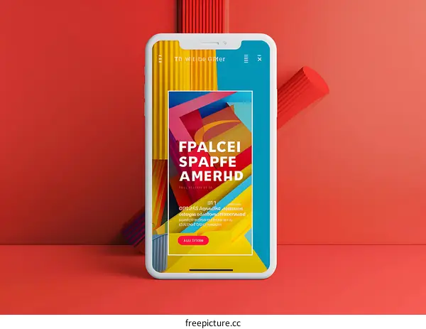 Modern Smartphone with Abstract Geometric Design