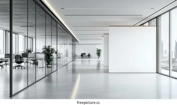 Modern Office Interior Design Mockup